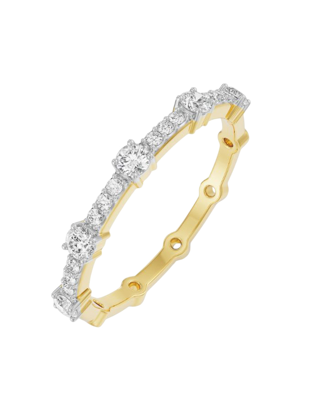 Emori Smoky Sparkling Lab Diamond in 14KT Gold Band