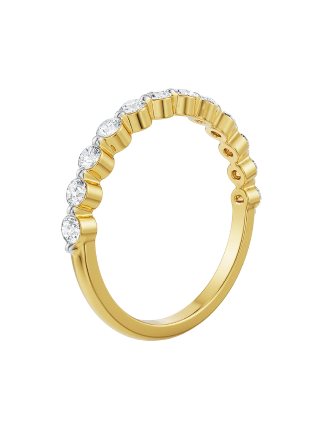 Emori Round Half Eternity Lab Diamond Band in 18KT Gold
