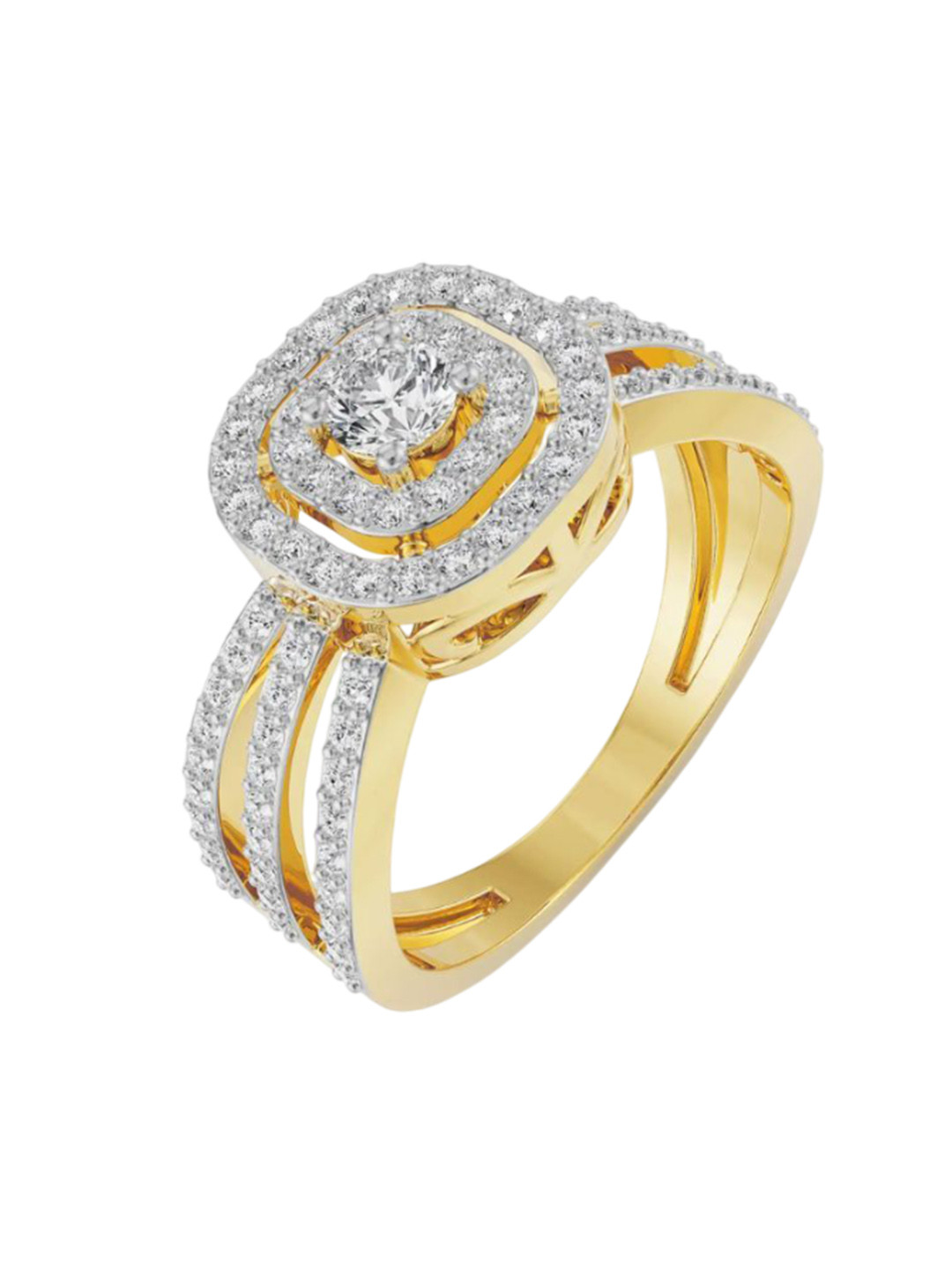 Emori Margot Halo Lab Diamond in 14KT Gold Ring