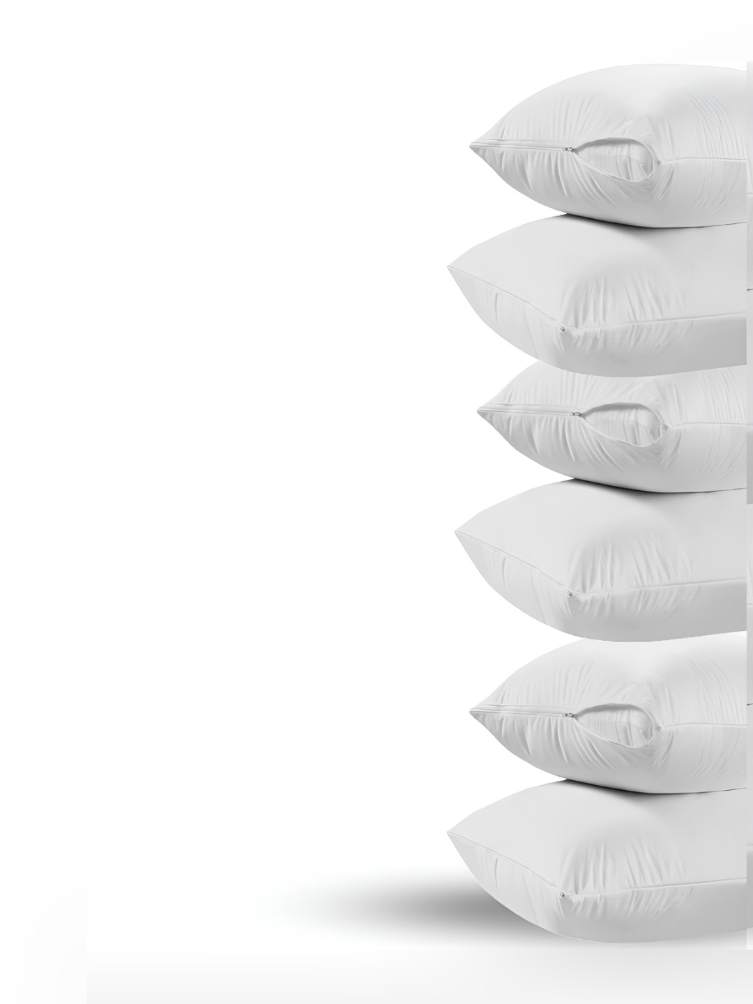 GADDA CO 6 Pieces White Waterproof Pillow Protector Covers With Zipper