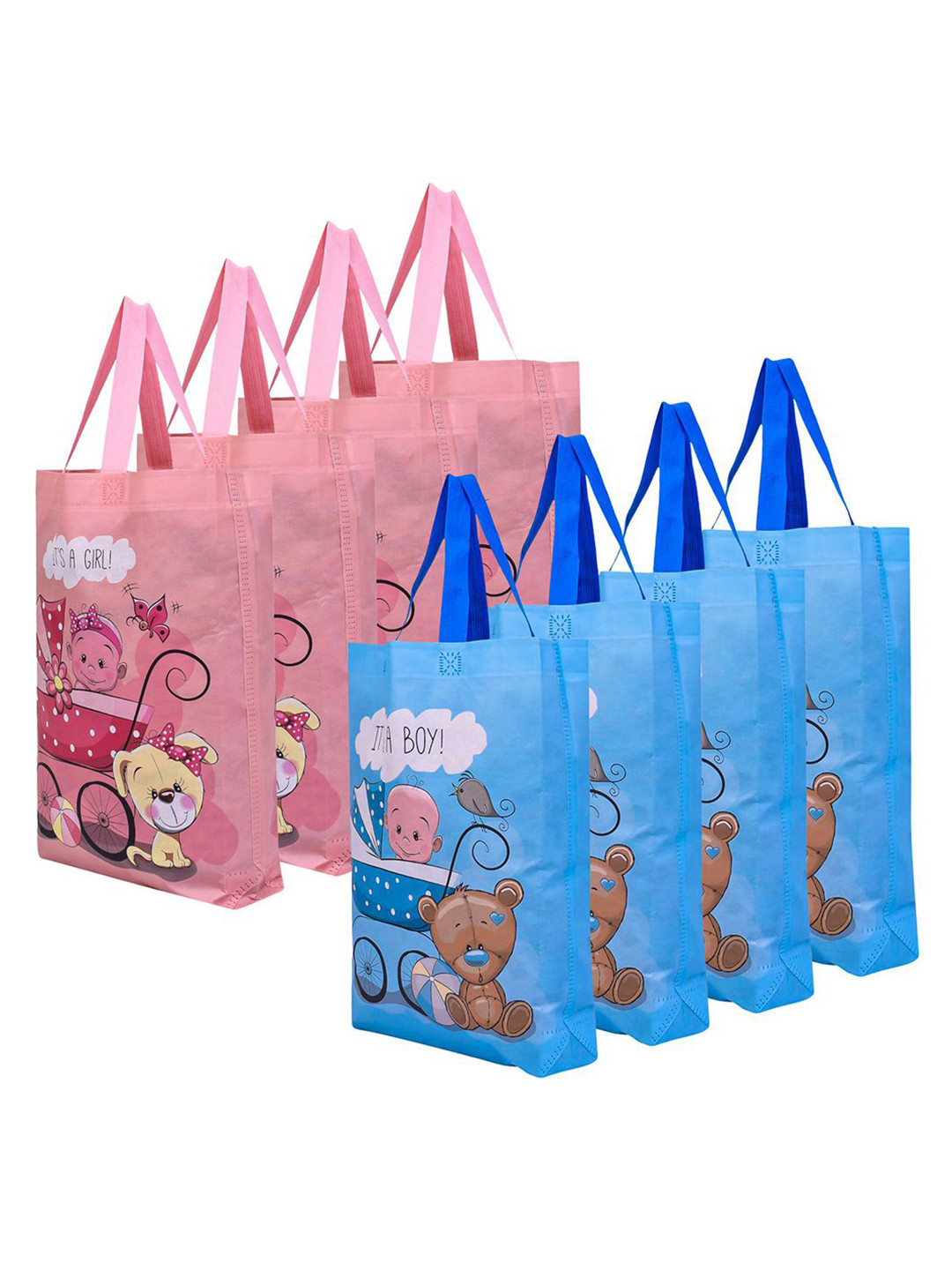 Kuber Industries Set of 8 Printed Non-Woven Shopping Gift Bag Shopper Tote Bag
