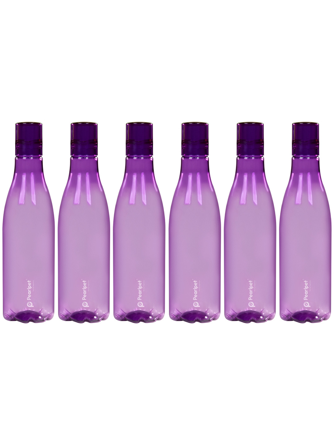 Pearlpet Throttle Purple Plastic Spill Proof 6 Piece Water Bottle - 1L
