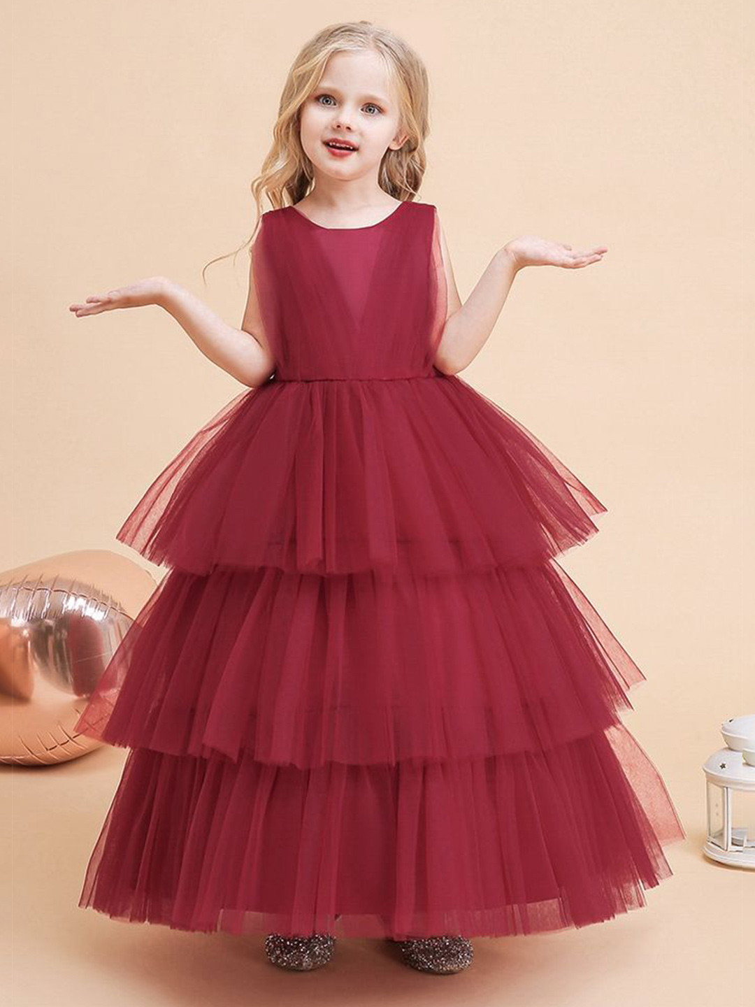 LULU & SKY Girl Gown Solid Maxi Dress