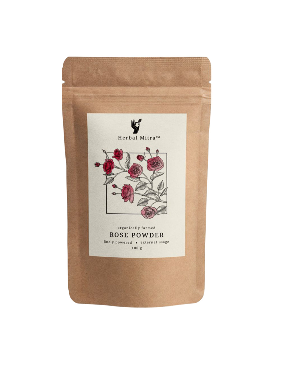 Herbal Mitra Natural Double Filtered Rose Powder For Skin Face Pack - 100 g