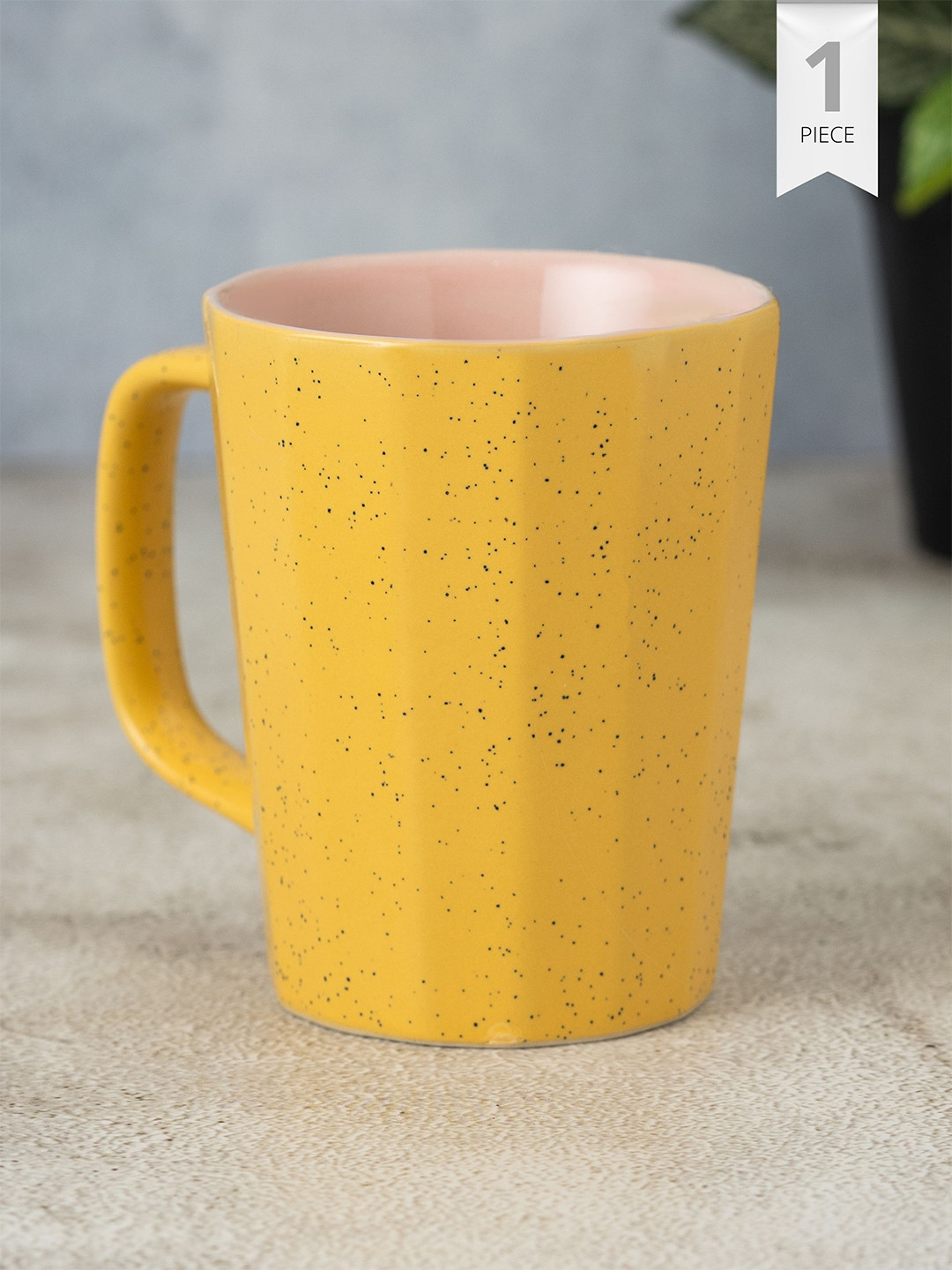 CLAY CRAFT Fantastic Teacher With Message Yellow Textured Ceramic Microwave Safe Mug-320ml