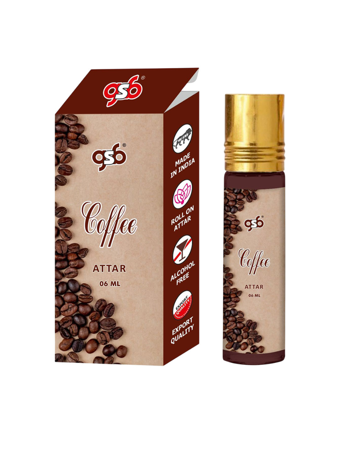 GSB Coffee Alcohol Free & Long Lasting Pure Natural Roll On Attar - 6 ml
