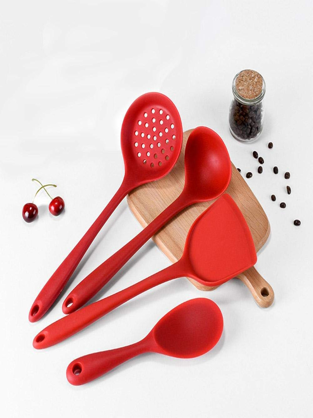 Baskety Red 4 Pieces Kitchen Cooking Spatula