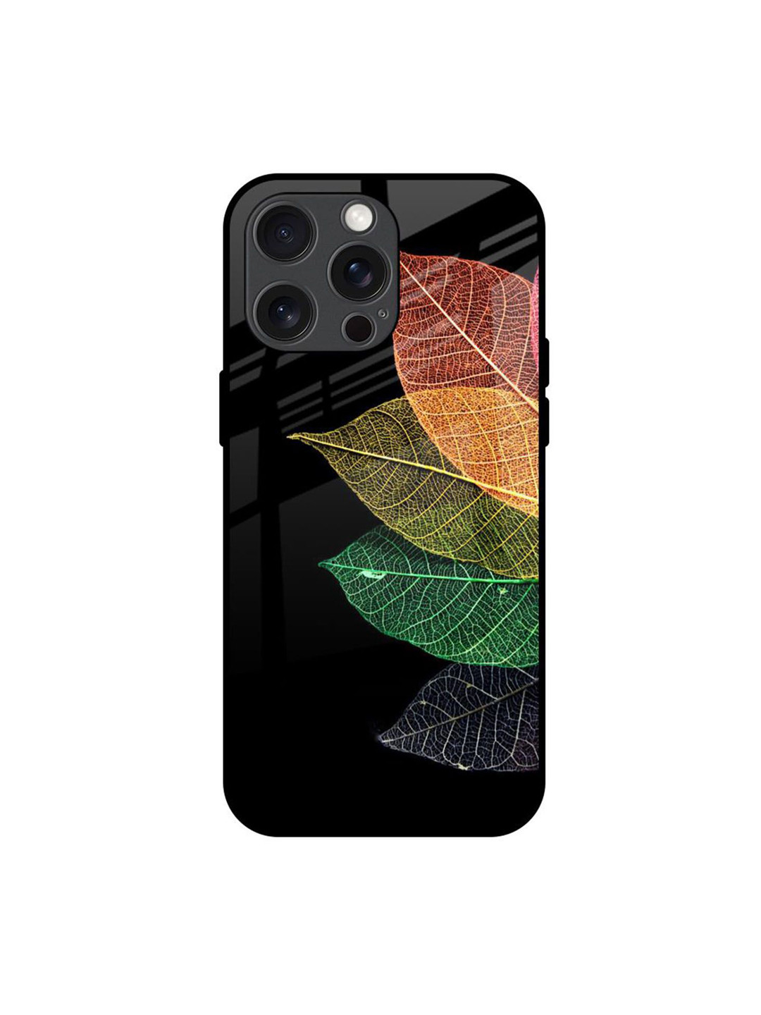 QRIOH Colorful Leaves Real Printed iPhone 15 Pro Max Back Case