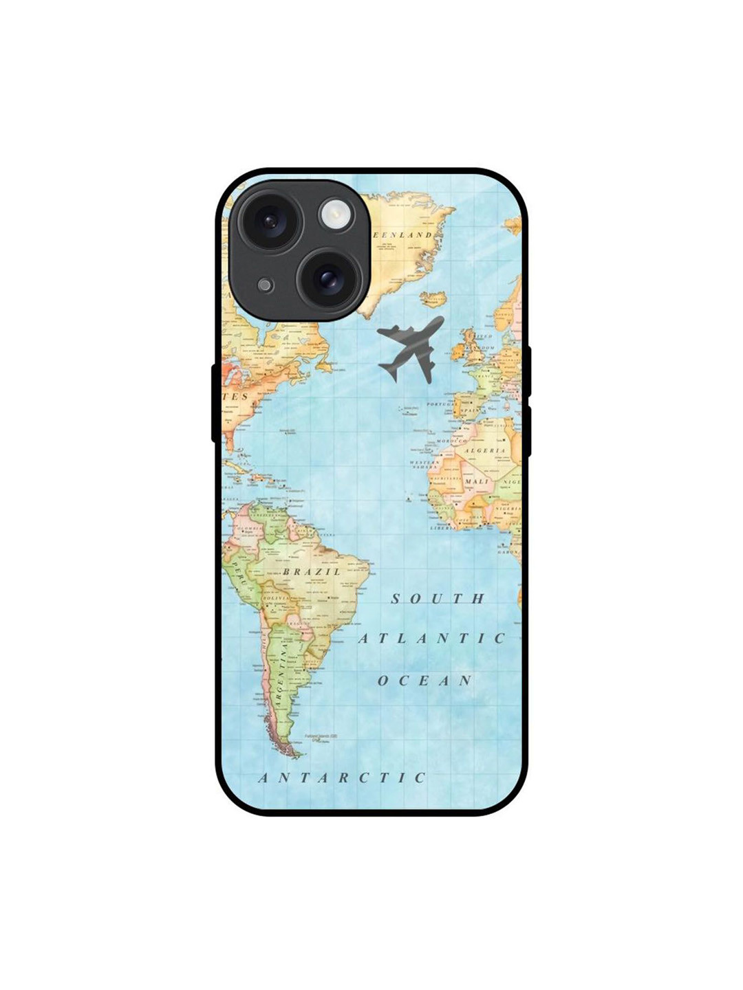 QRIOH Travel Map Printed iPhone 15 Back Case