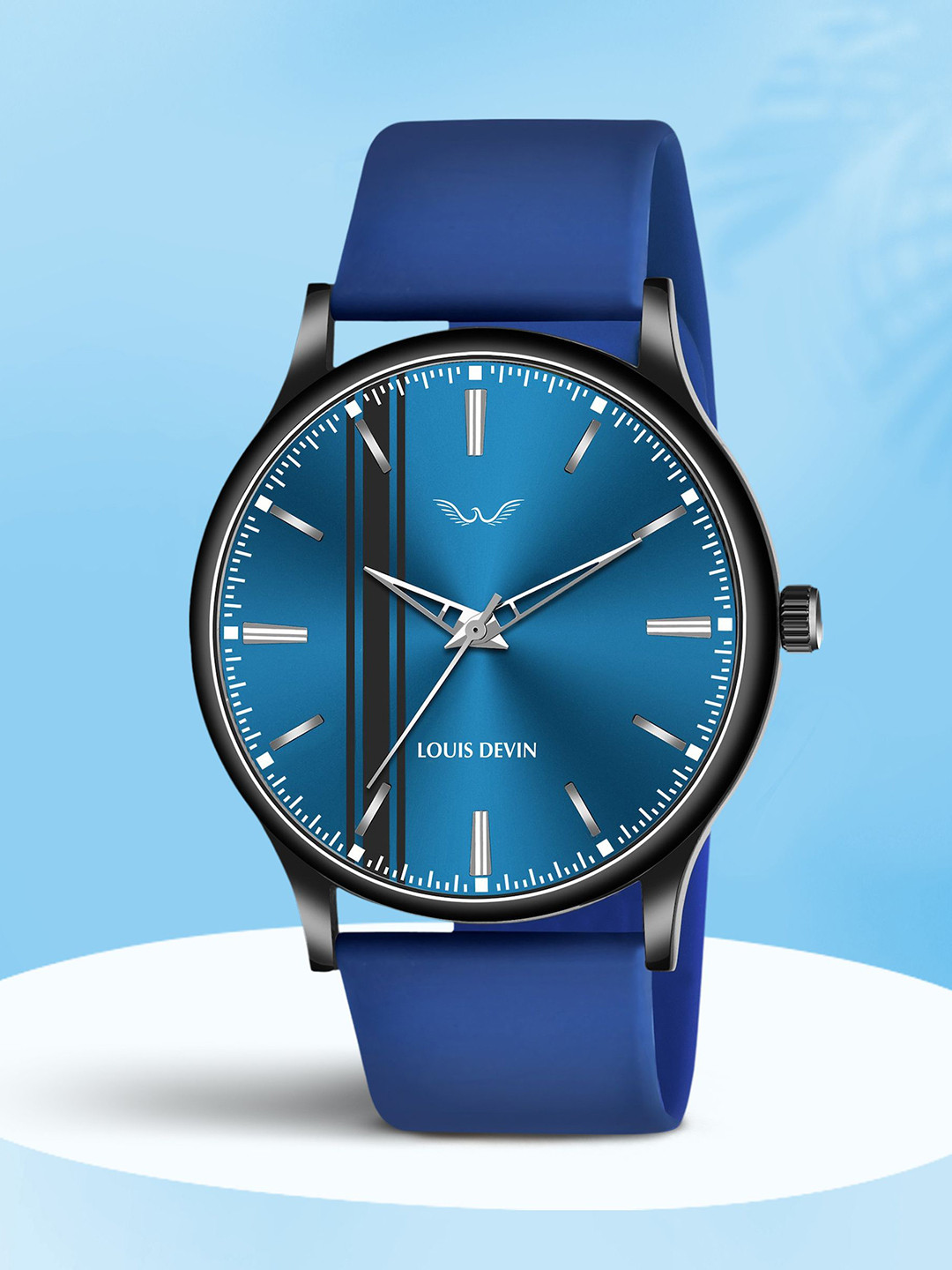 LOUIS DEVIN Men Brass Dial & Straps Analogue Watch LD-BK054-BLUE