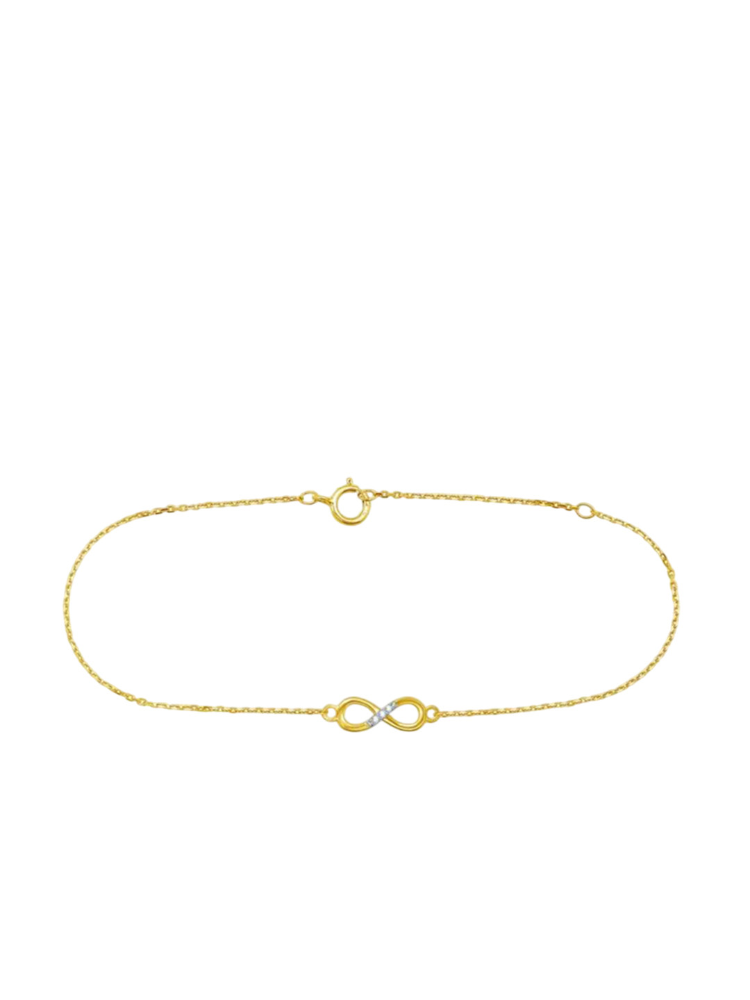 MIVRAA Women 9KT Yellow Gold Infinity Diamond Bracelet
