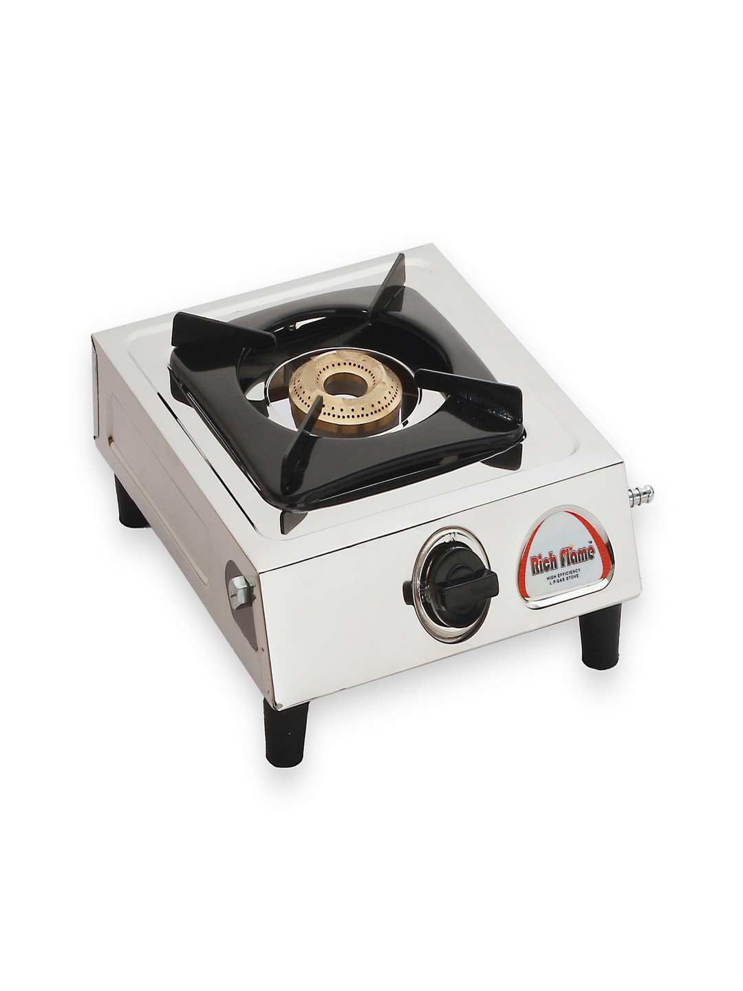 Rich Flame Silver-Toned 1 Burner Stainless Steel Manual LPG Gas Stove