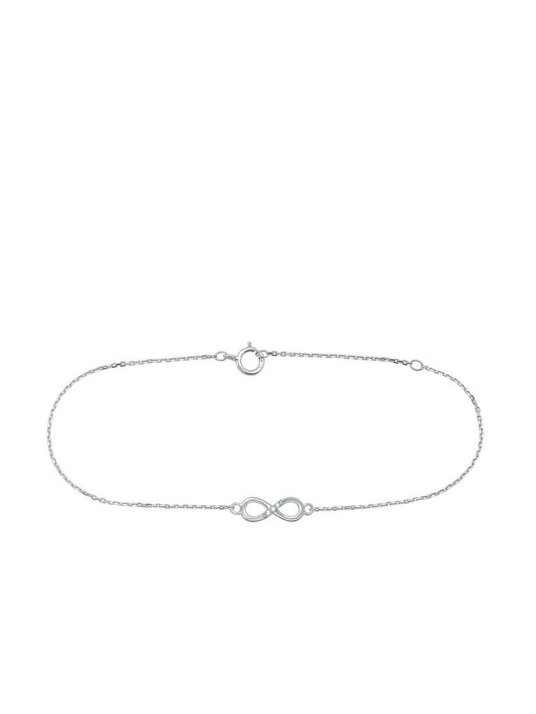 MIVRAA Women Infinity Diamond 9KT White Gold Bracelet