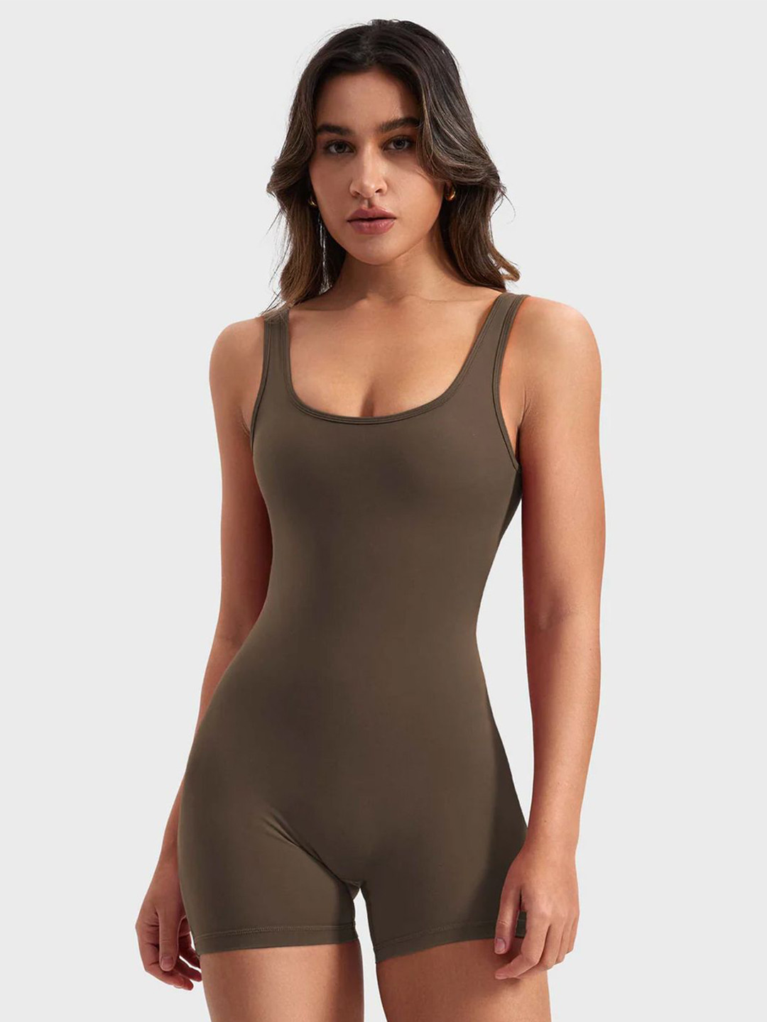 Cheekee Women Solid V Back Romper Playsuit