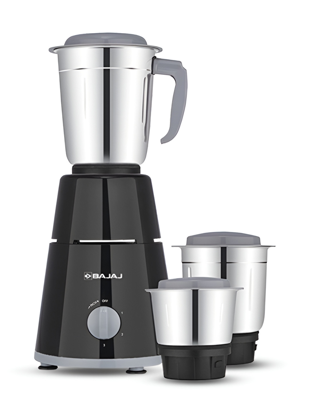 Bajaj GX-1 Black Plastic 2 In 1 Function Blade 3 Jars Wet and Dry Grinder-500W