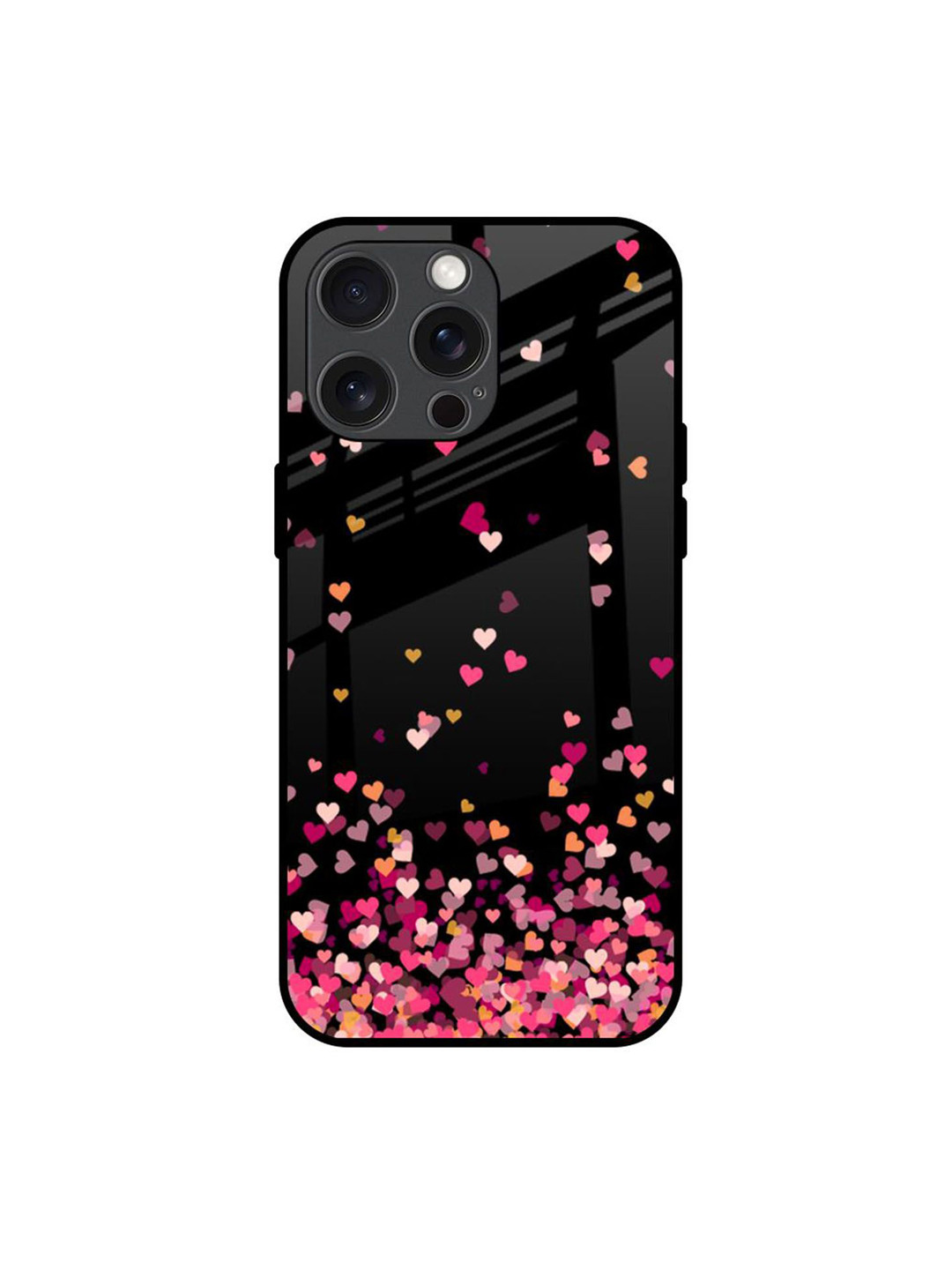 QRIOH Heart Rain Fall Printed iPhone 15 Pro Max Back Case