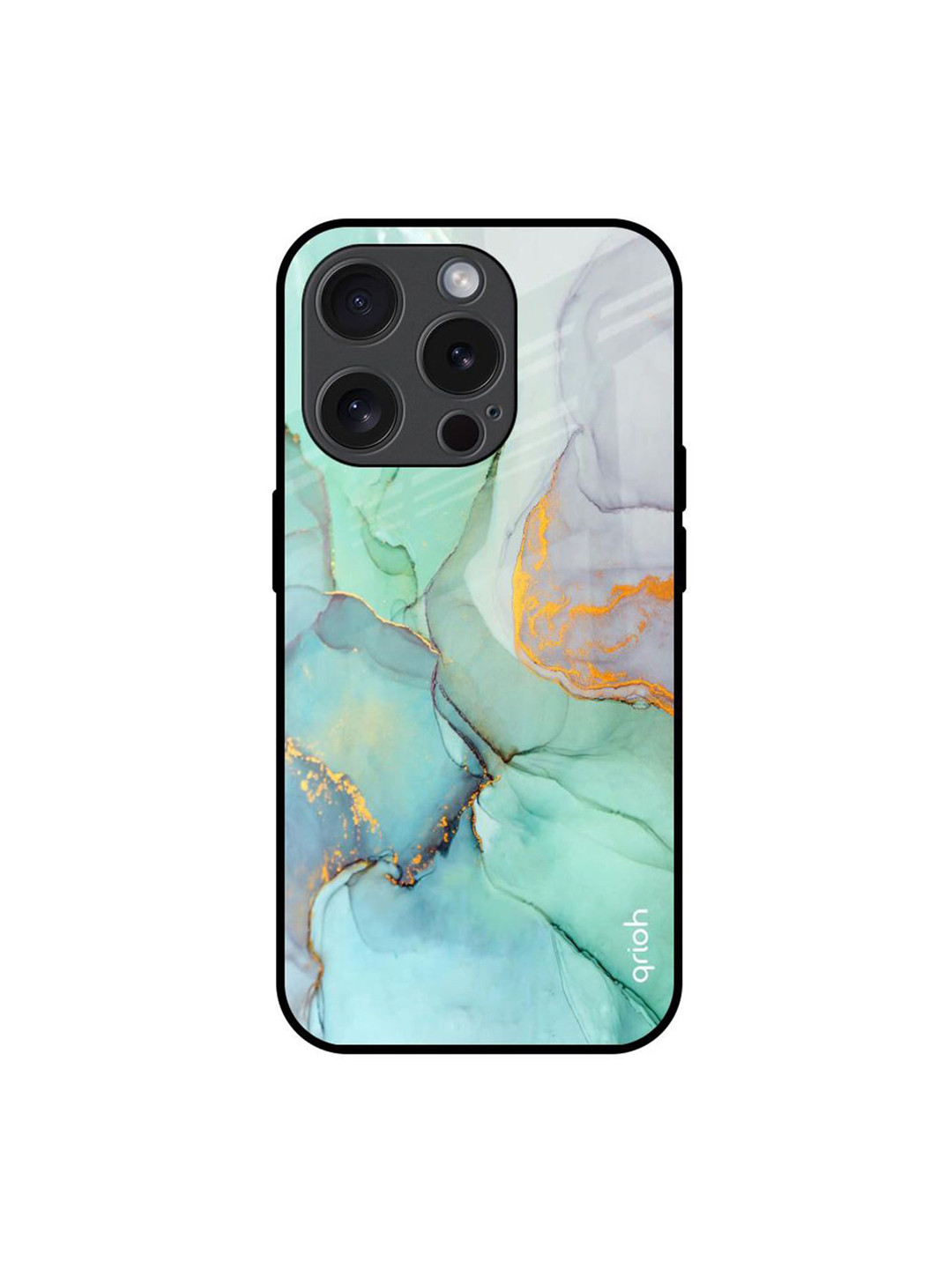 QRIOH Marble Glass case For iPhone 15 Pro