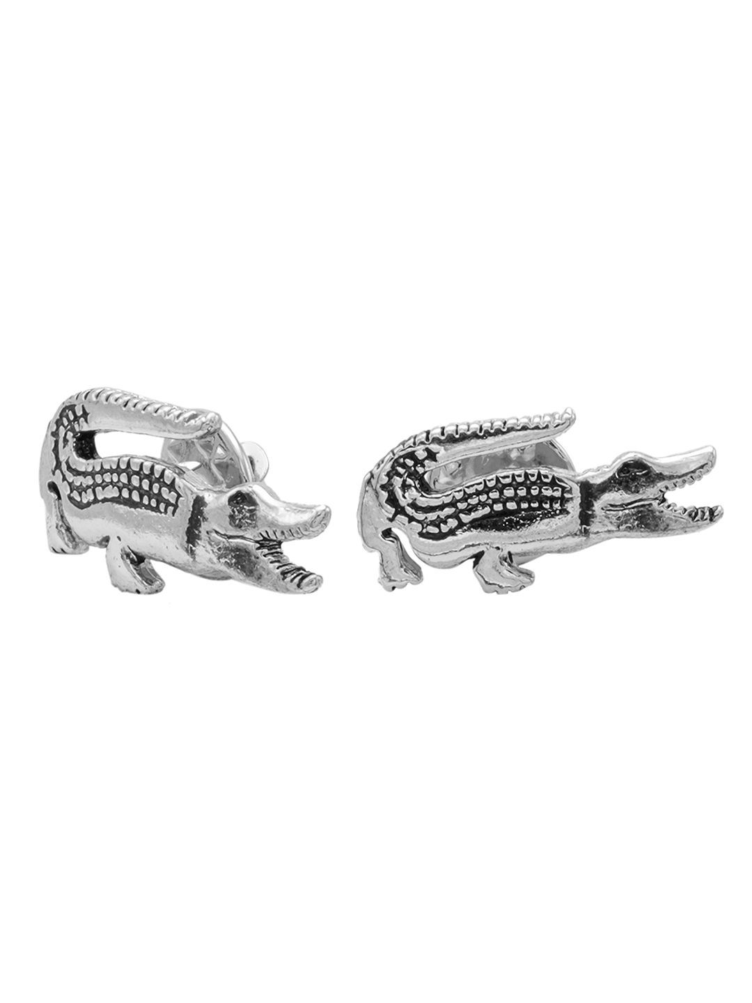 bodha Men Elegant Silver-Plated Crocodile Statement Brooch