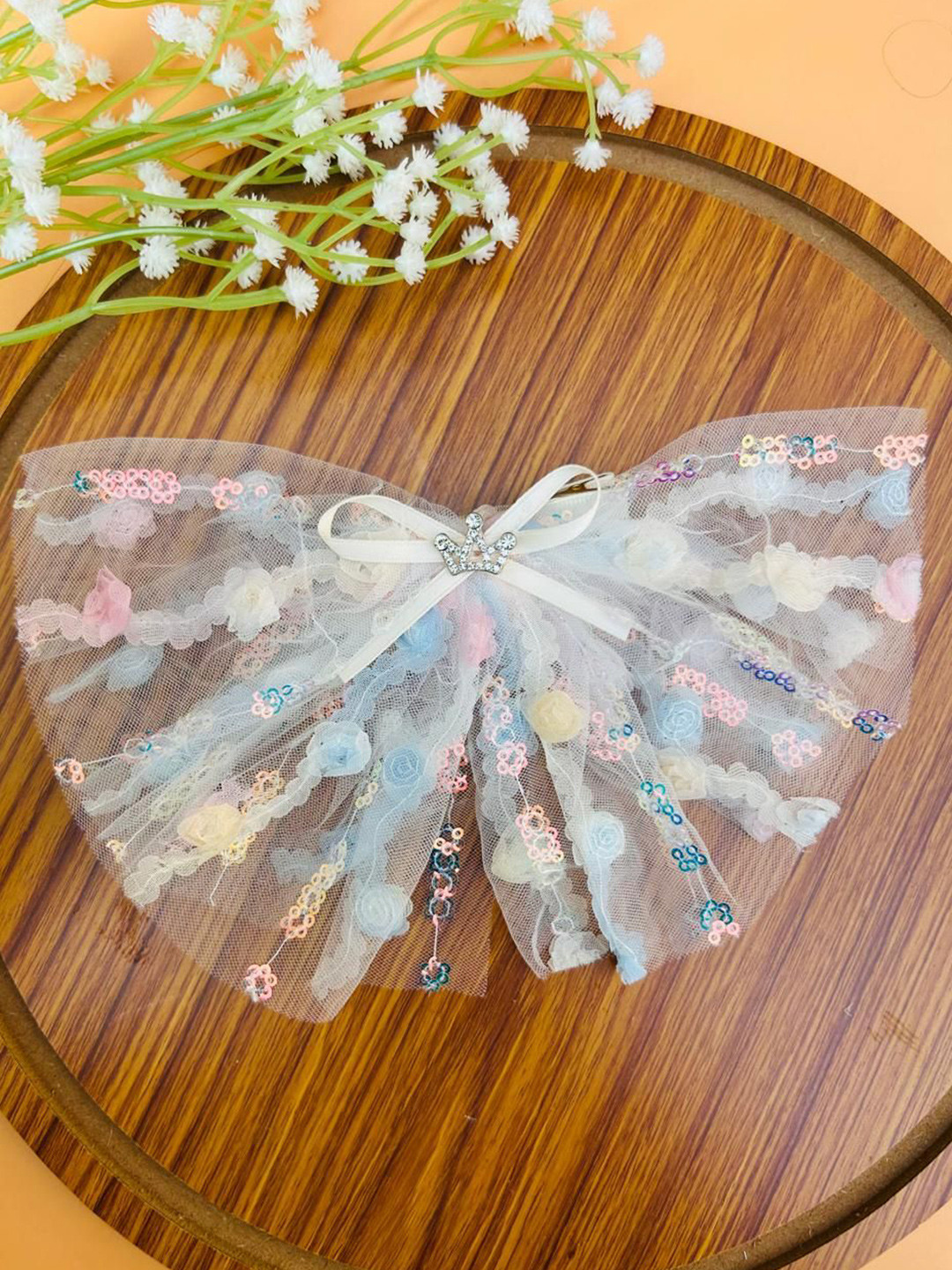 Radhya Accessories D Shaped Crown Alligator Hair Bow Clip