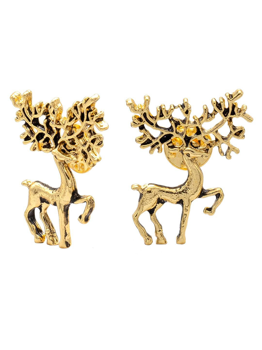 bodha Men Gold-Plated Royal Deer Vintage Brooch