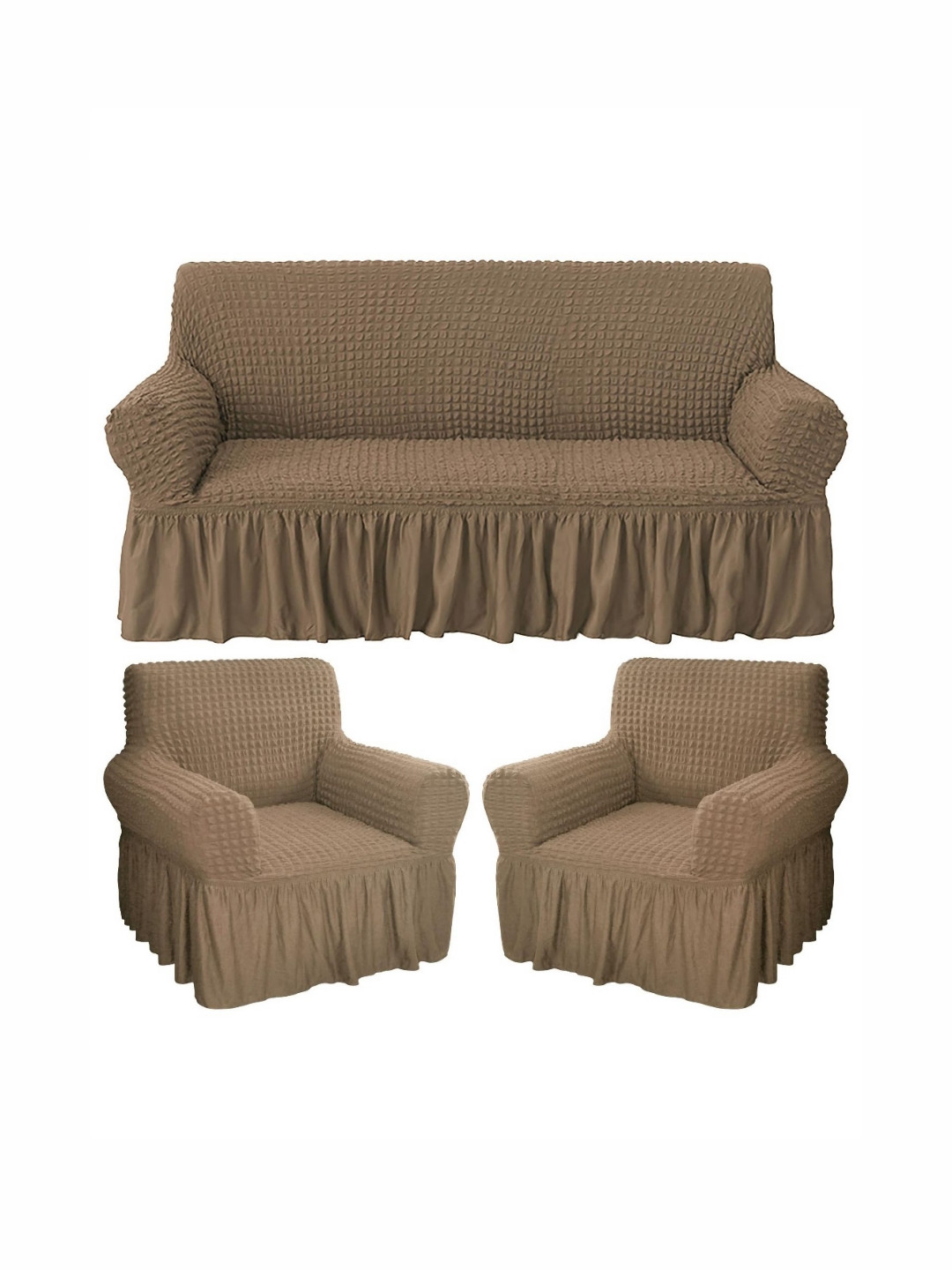 HOUSE OF QUIRK 280 Gsm Durable Washable Universal 3 + 1 + 1 Seater Sofa Covers