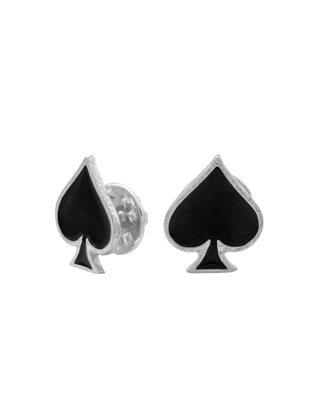 bodha Men Elegant Silver-Plated Ace of Spade Statement Brooch