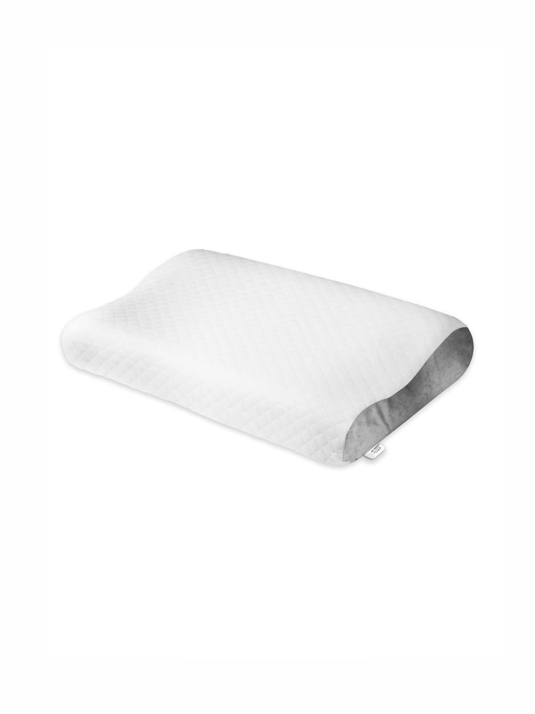 GADDA CO GC-6114-W-GR White Solid Cotton Ultra Soft Memory Foam Sleep Pillow-48 x 28 x 10 cm