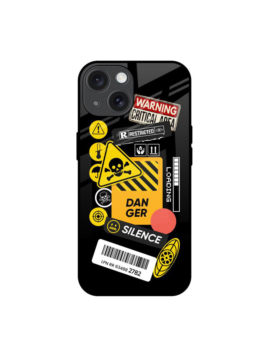 QRIOH Danger Signs Printed iPhone 15 Back Case