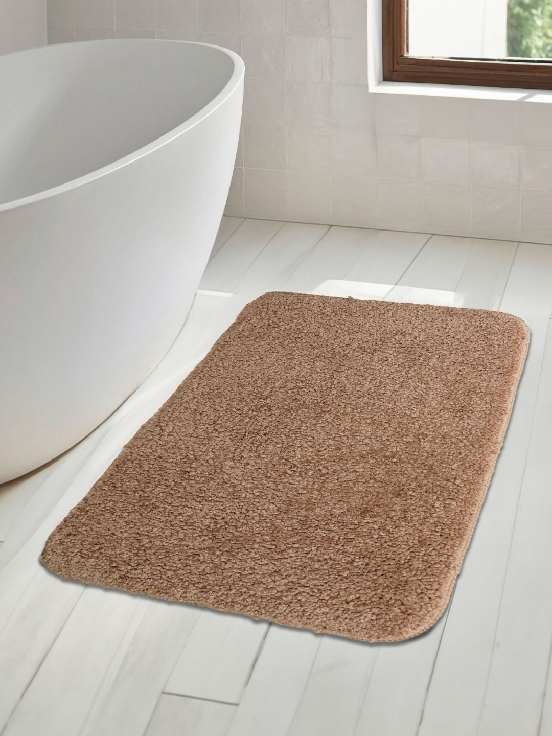 Mulberry Living Camel Brown 2000 GSM Anti Skid Microfiber Bath Rugs