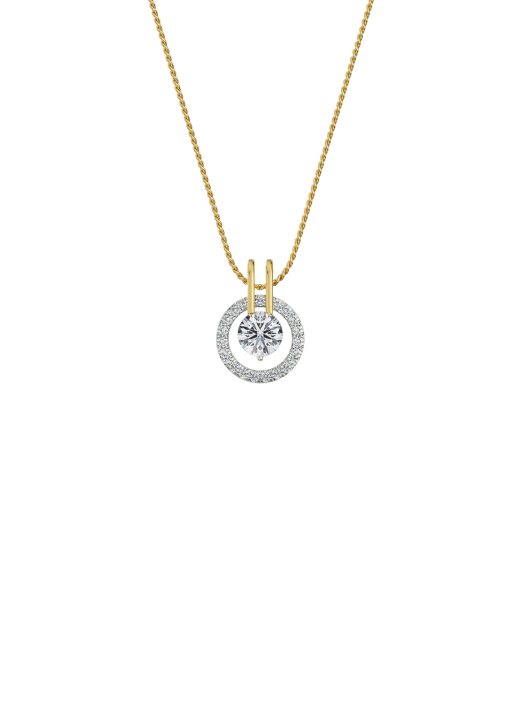 Emori Rotating Halo Lab Diamond in 14KT Gold Pendant