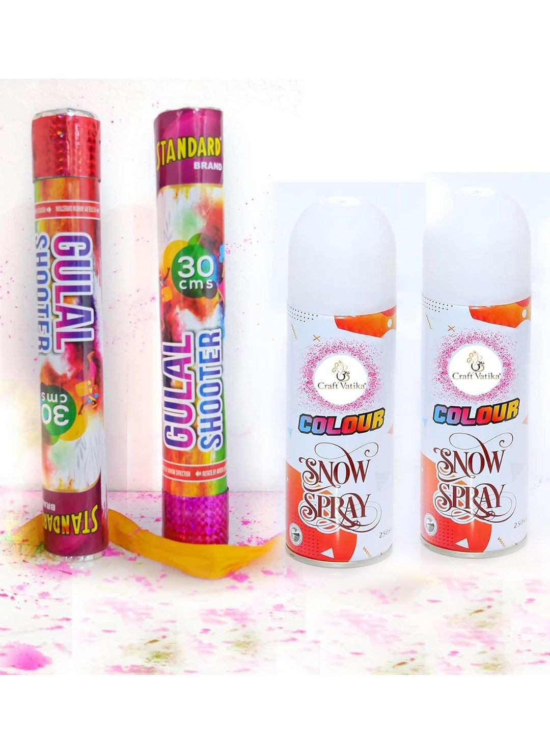 CraftVatika White 4 Pieces Eco Friendly Spray & Sparkle