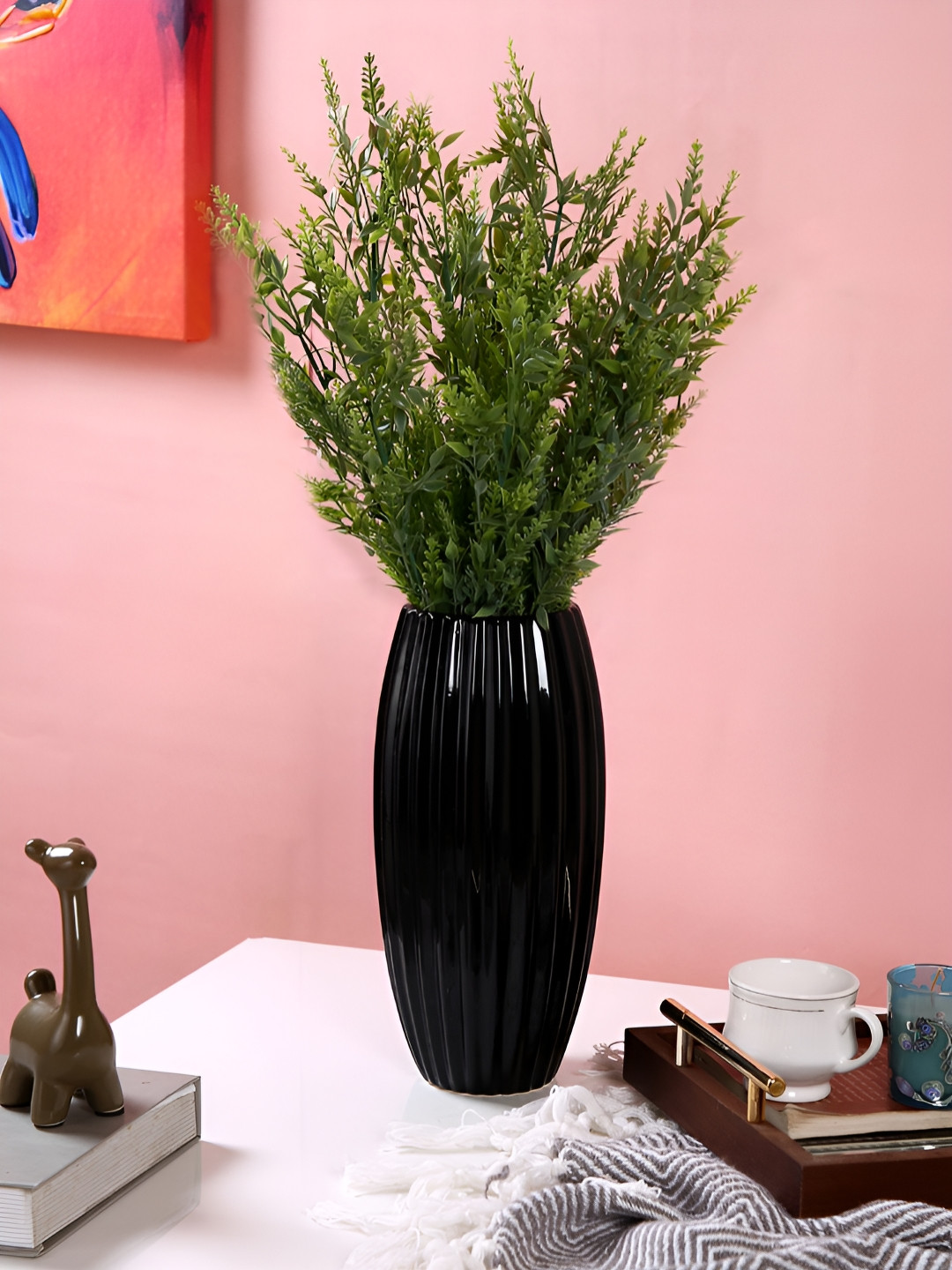 TAYHAA Green 2 Pieces Fern Artificial Plants