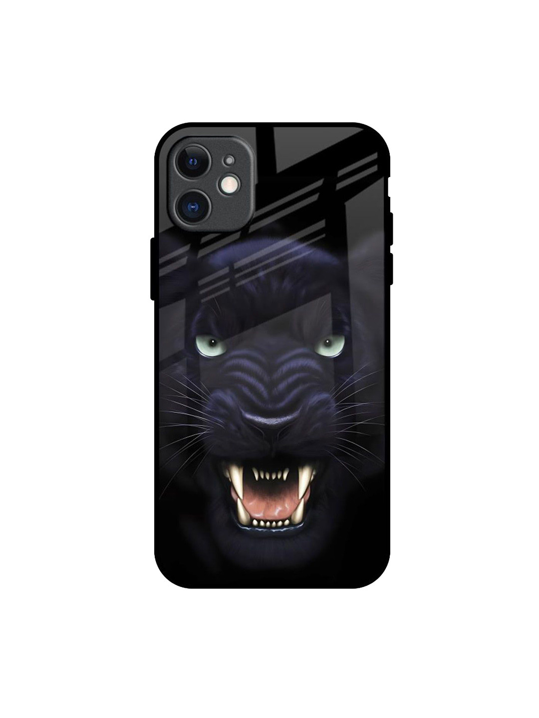 QRIOH Angry Black Leopard Printed iPhone 11 Back Case