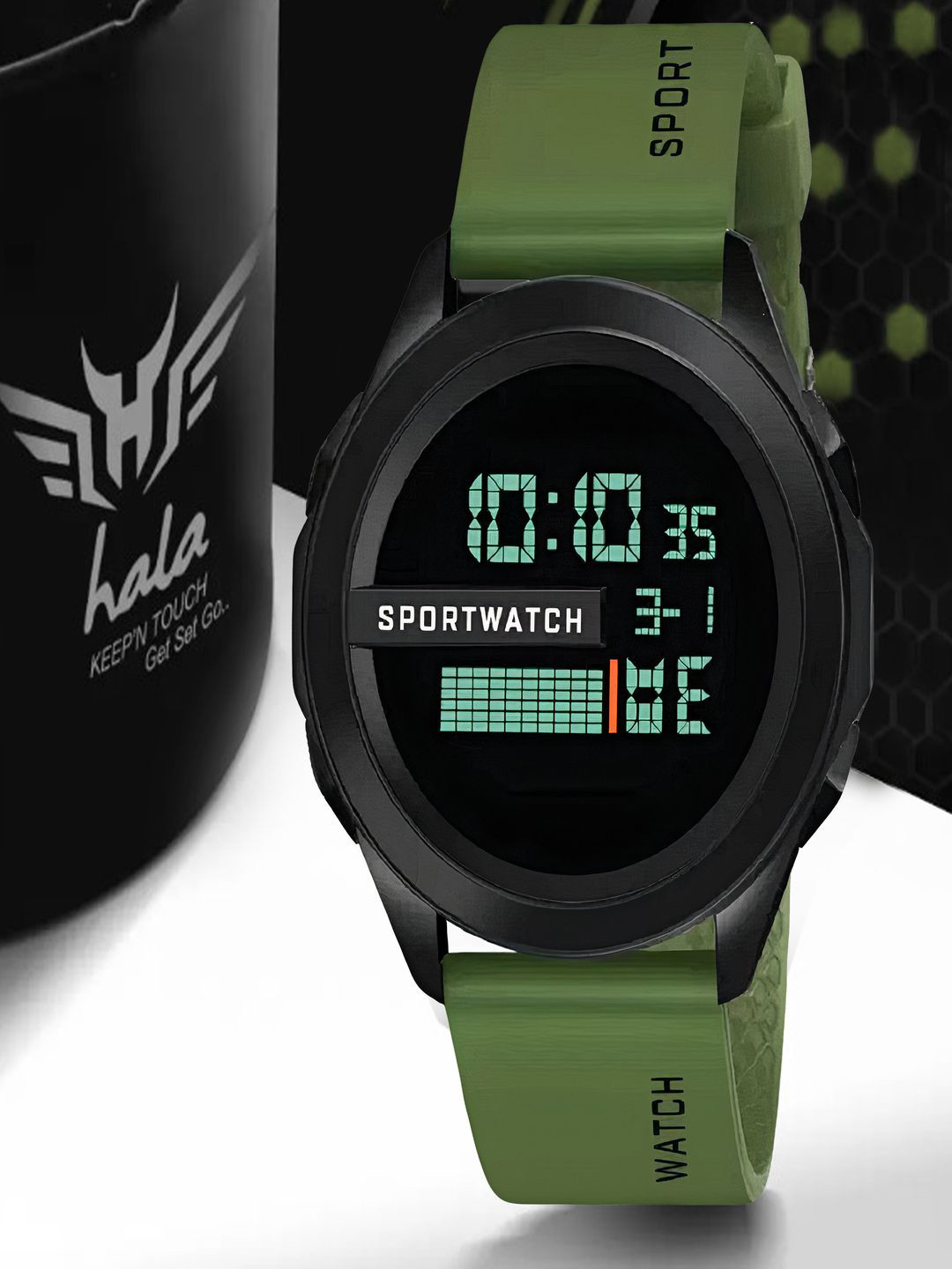 Hala Men Dial & Straps Digital Multi Function Watch HALA-1140-GREEN