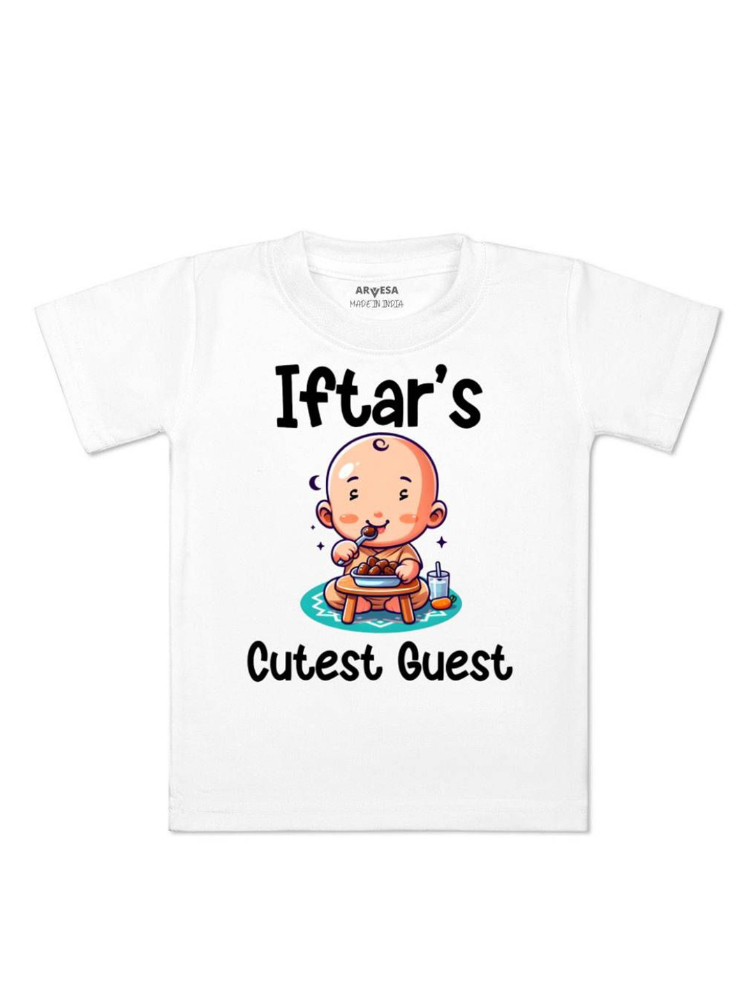 Arvesa Iftar Cutest Guest Printed Regular Fit Tshirt