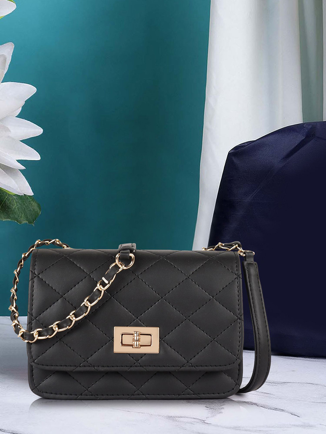 YOYOWING Quilted Synthetic Leather Structured Sling Bag