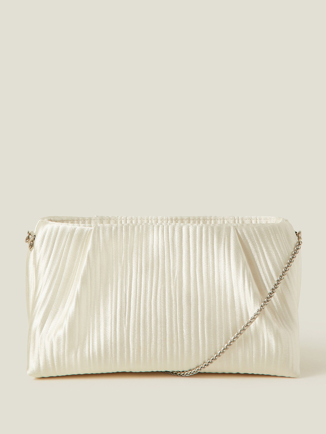 Accessorize Women Bridal Pleated Satin Clutch Bag