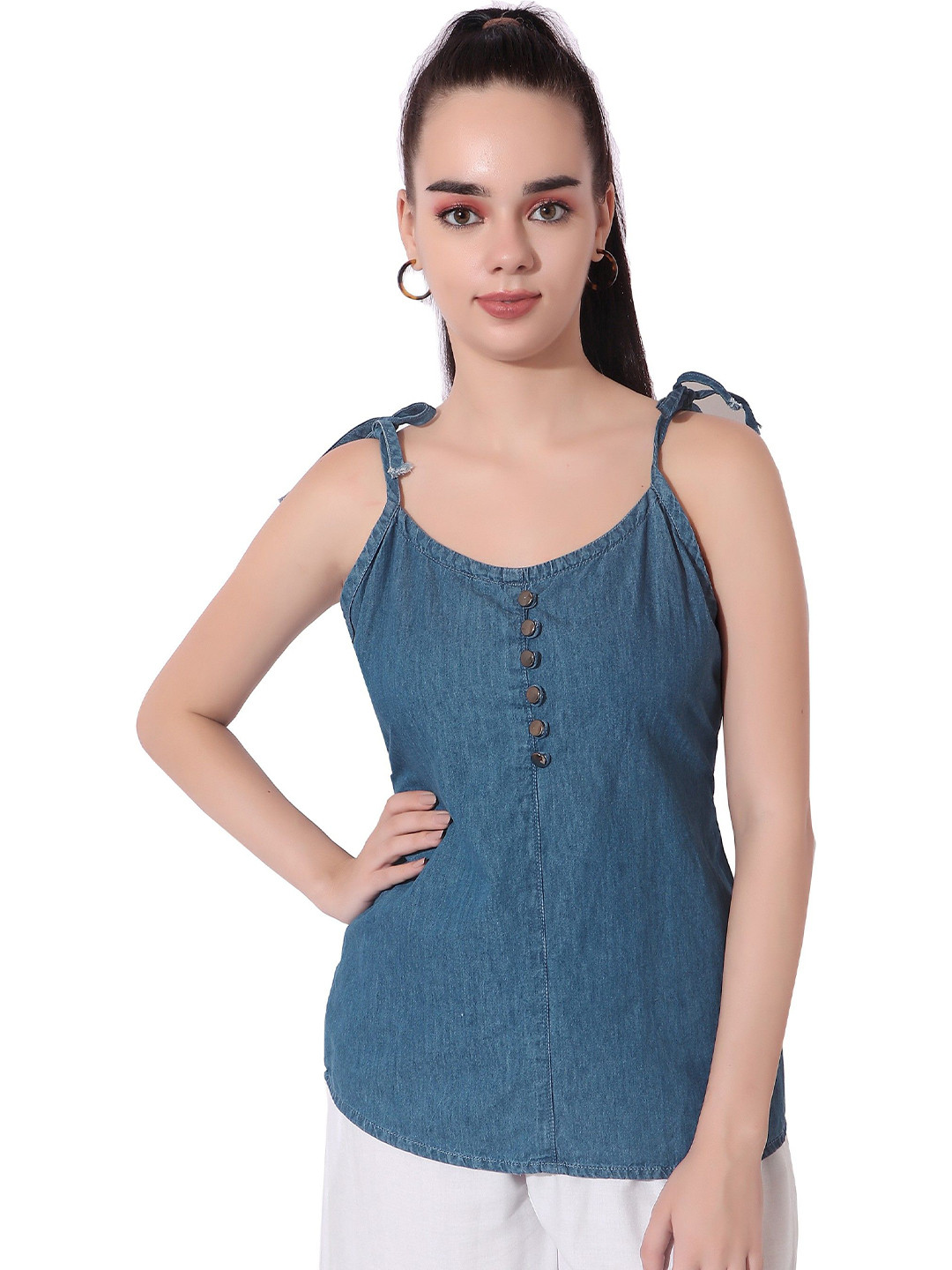 CEFALU Denim Crop Top