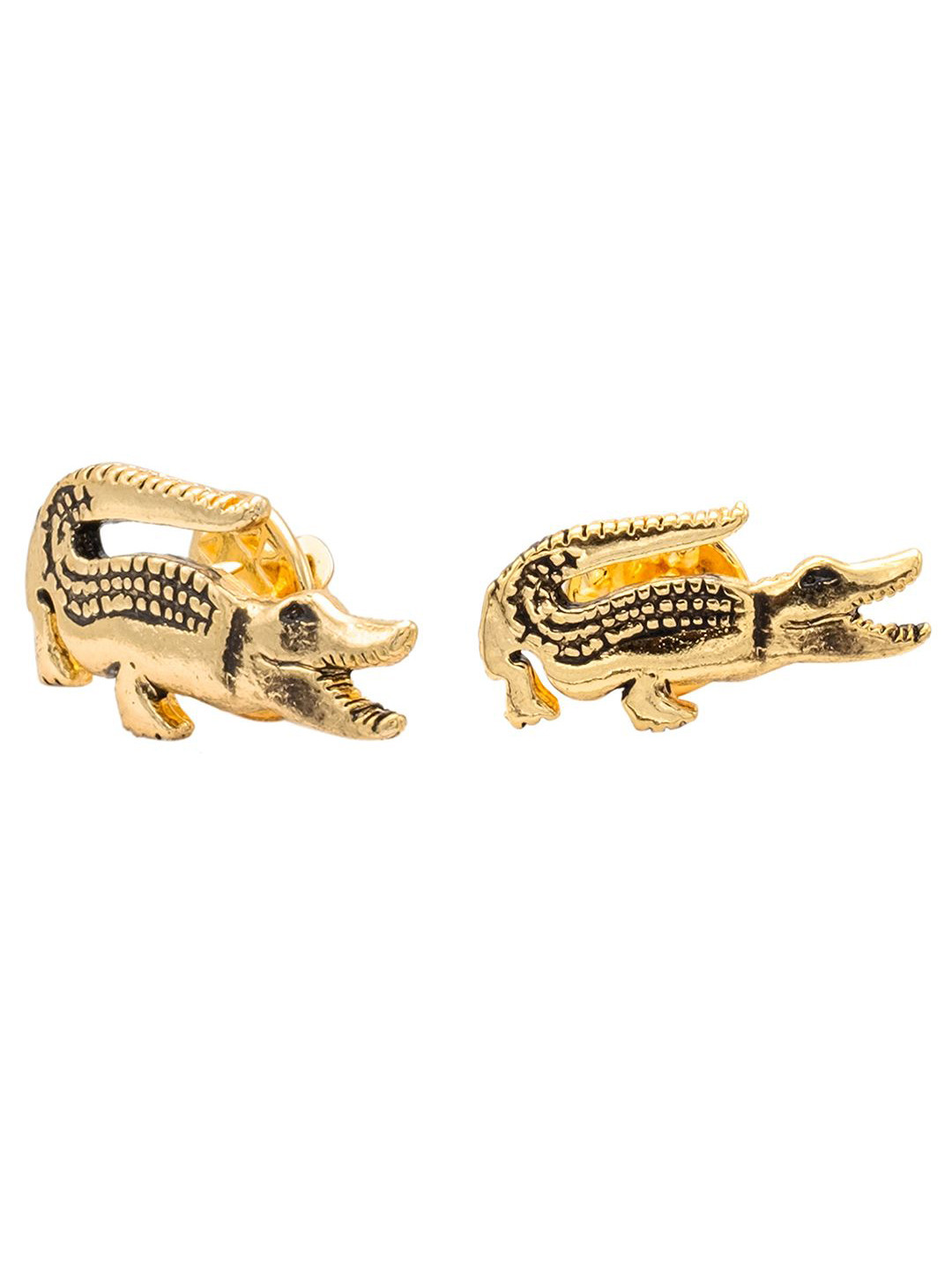 bodha Men Elegant Gold-Plated Crocodile Statement Brooch