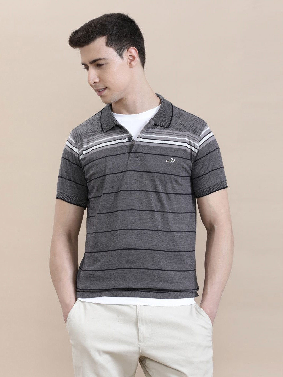 Crocodile Men Slim Fit Striper T-Shirt