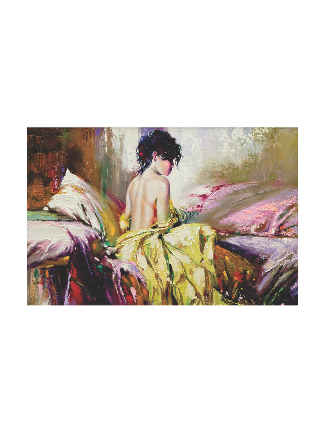 Inephos Lady Art Canvas Wall Rectangle Paintings Wall Art -35.8 x24.01 In