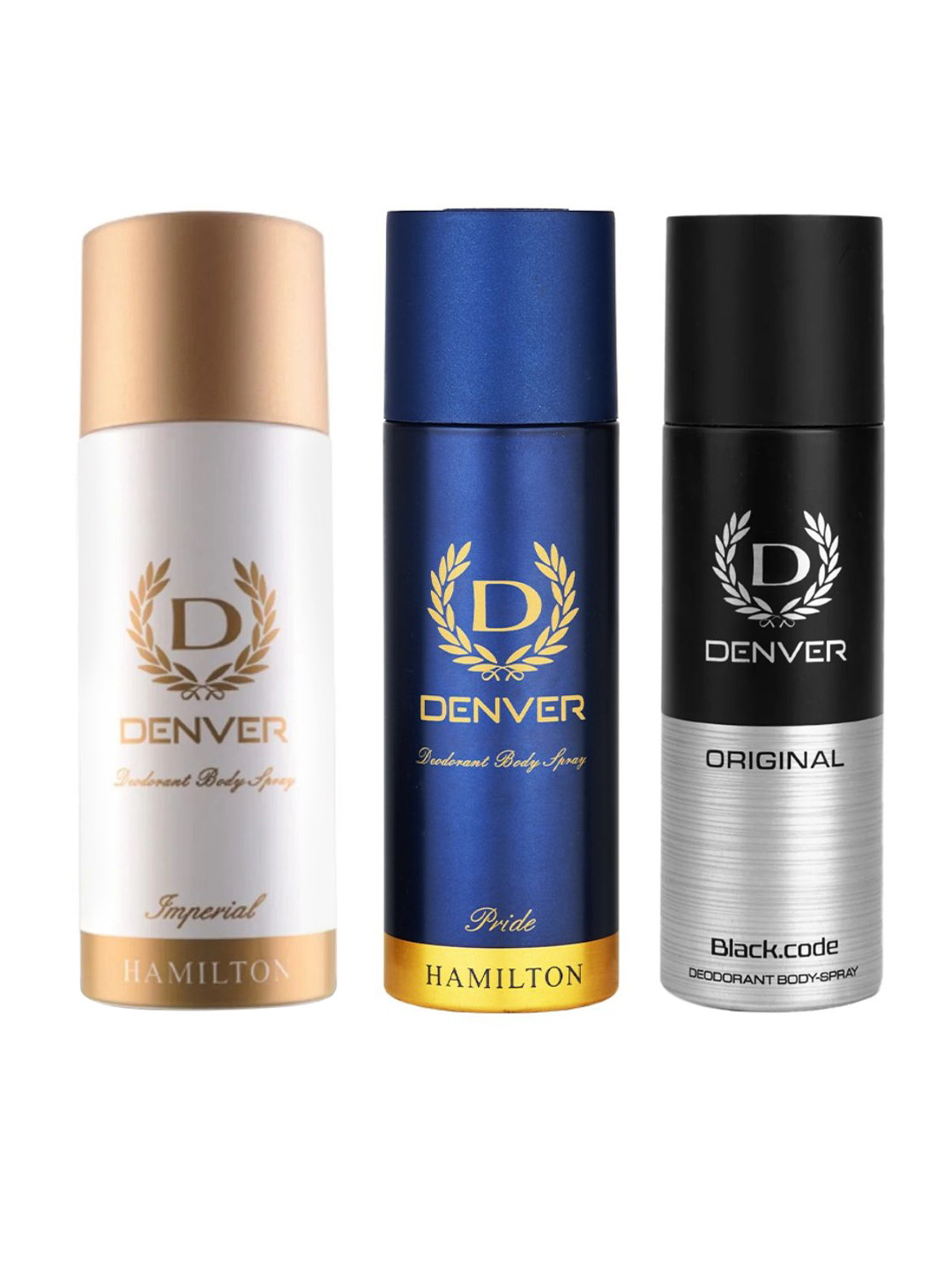 Denver Men Set of 3 Nano Body Deodorant Spray 50 ml each - Pride + Imperial + Black.Code