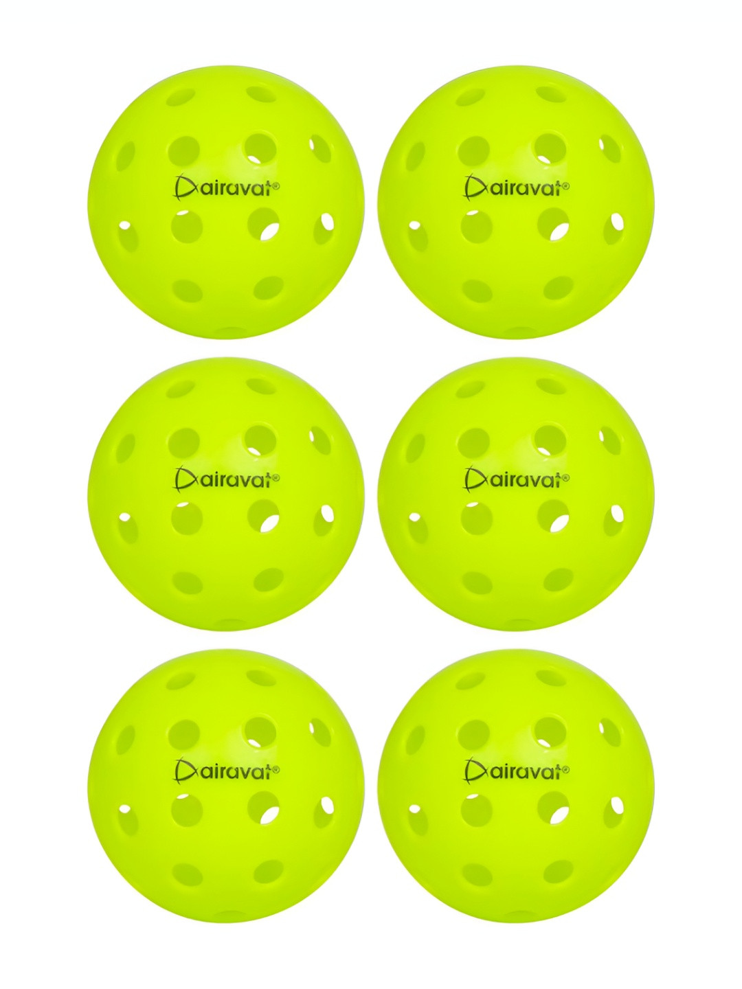AIRAVAT 6-Pcs Printed 40 Hole Pickle Ball