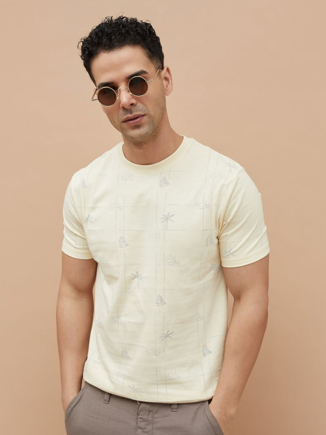 CODE by Lifestyle Men Conversational Printed Round Neck Cotton T-shirt