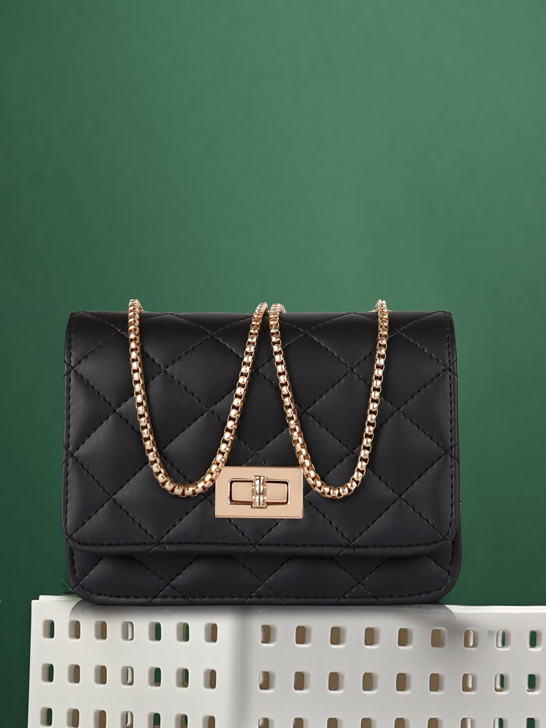 YOYOWING Quilted Synthetic Leather Structured Sling Bag