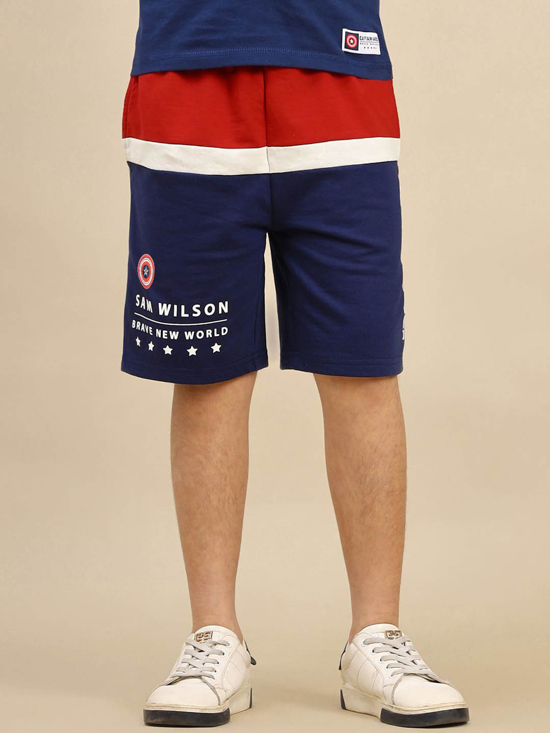 Kids Ville Boys Captain America: Brave New World Printed Cotton Mid Rise Shorts