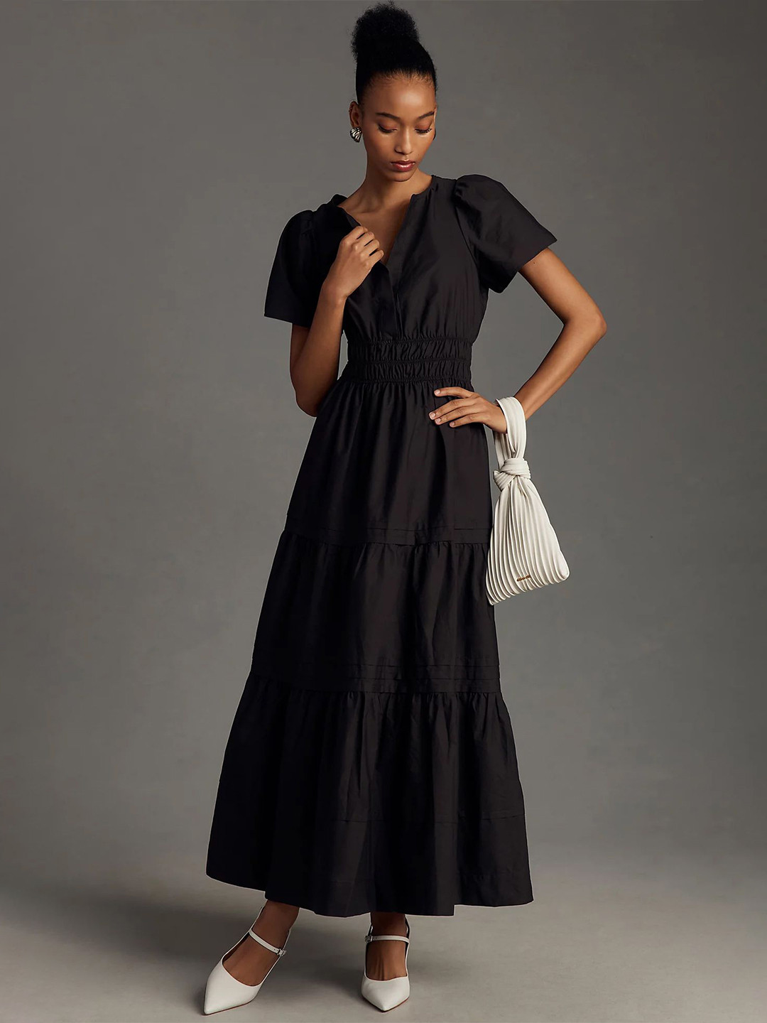 Roadster Solid Ankle Length Fit and Flare Dress
