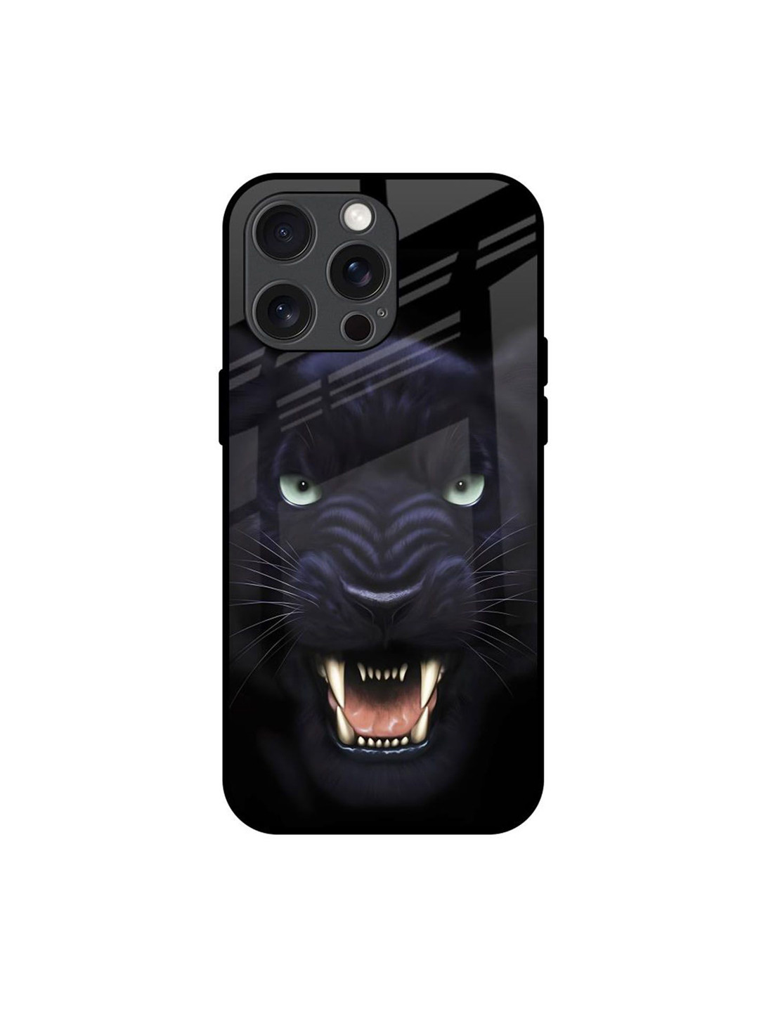 QRIOH Angry Black Leopard Printed iPhone 15 Pro Max Back Case