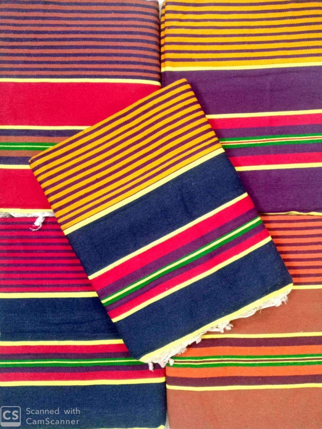 AMRO BEAUTILITY NEEDS Yellow & Red Striped Anti-Skid Cotton Carpet