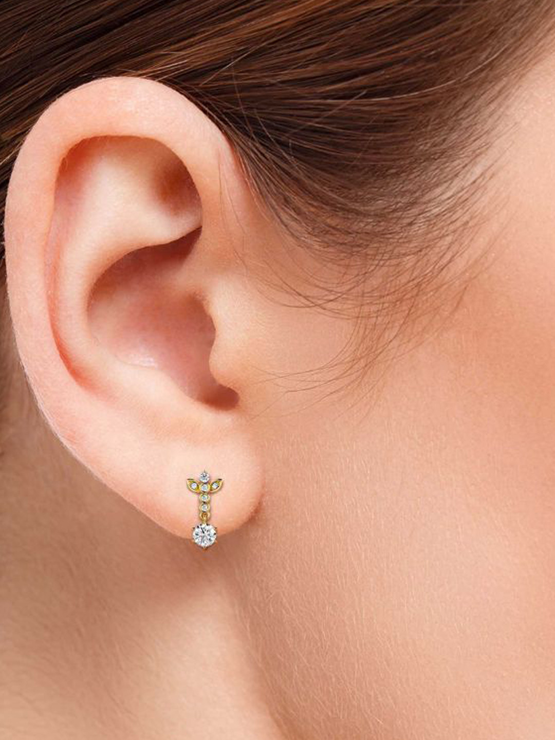 Emori Dazzling Descent Lab Diamond Earring in 18KT Gold